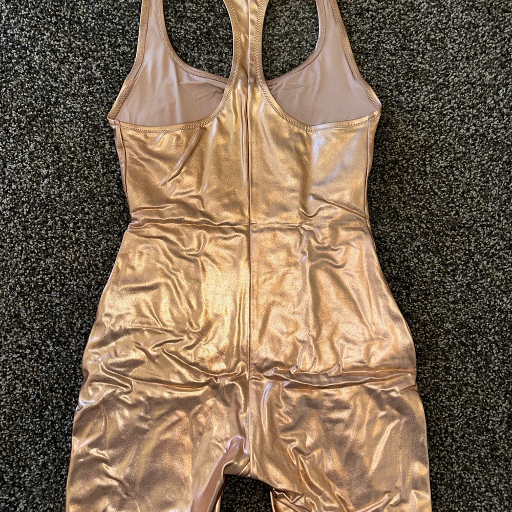 Skims Rose Gold One Piece Cycle Suit Medium
